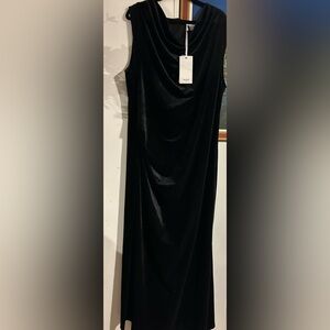 Grace Karin Black Shimmer Cowl Neck Velvet Dress